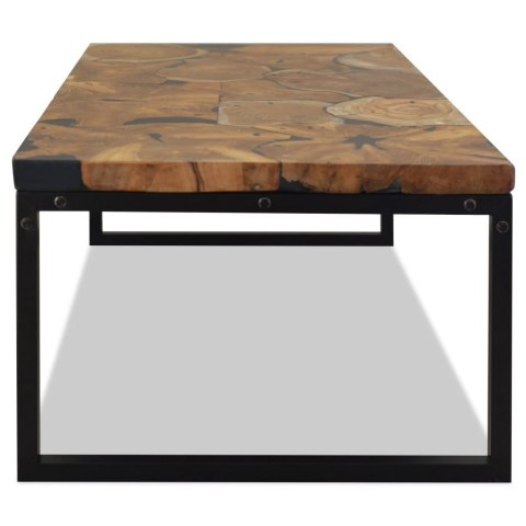  Stolik kawowy z drewna tekowego i żywicy, 110 x 60 x 40 cm Lumarko!