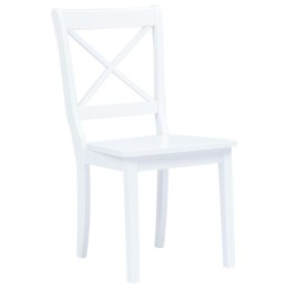  Krzesła jadalniane, 4 szt., białe, lite drewno kauczukowca Lumarko!