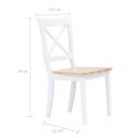  Krzesła stołowe, 4 szt., biel i jasny brąz, drewno kauczukowca Lumarko!