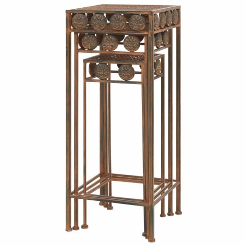  Zestaw 3 stojaków na rośliny w stylu vintage, metalowy, rdzawy Lumarko!