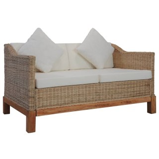  2-osobowa sofa z poduszkami, naturalny rattan Lumarko!