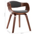  Krzesła stołowe, 2 szt., gięte drewno i szara tkanina Lumarko!