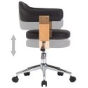  Obrotowe krzesło stołowe, czarne, gięte drewno i sztuczna skóra Lumarko!