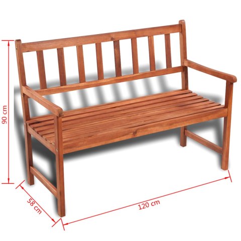  Ławka ogrodowa, 120 cm, lite drewno akacjowe Lumarko!