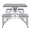  Zestaw kempingowy stół+krzesła aluminium kolor szary Lumarko!