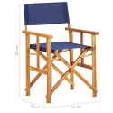  Krzesła reżyserskie, 2 szt., lite drewno akacjowe, niebieskie Lumarko!