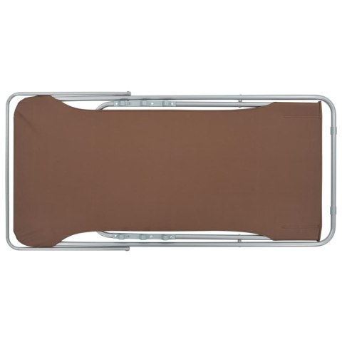  Składane krzesła plażowe, 2 szt., stal i tkanina Oxford, brąz Lumarko!