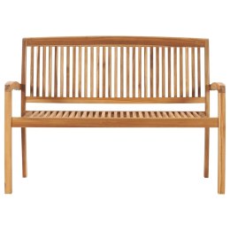  2-osobowa ławka ogrodowa, 128,5 cm, lite drewno tekowe