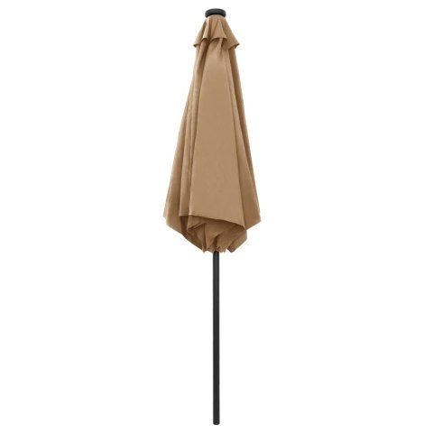  Parasol ogrodowy z LED i aluminiowym słupkiem, 270 cm, taupe Lumarko!