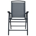  Składane krzesła ogrodowe, 2 szt., tworzywo textilene, szare Lumarko!
