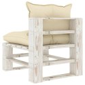  Ogrodowe siedzisko z palet, z kremowymi poduszkami, drewniane Lumarko!