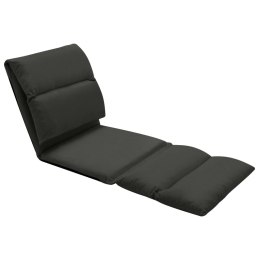 Lumarko Składane krzesło podłogowe, czarne, mikrofibra