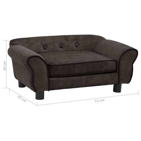  Sofa dla psa, brązowa, 72x45x30 cm, pluszowa Lumarko!