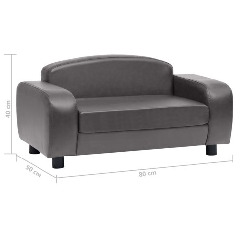  Sofa dla psa, szara, 80x50x40 cm, sztuczna skóra Lumarko!