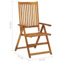  Rozkładane krzesła ogrodowe, 3 szt., lite drewno akacjowe Lumarko!