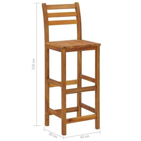  Stołki barowe, 4 szt., lite drewno akacjowe Lumarko!