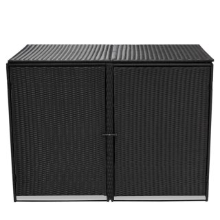  Osłona na 2 kosze na śmieci, polirattan, czarna, 148x80x111 cm Lumarko!