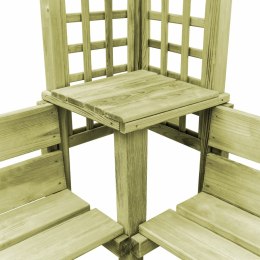 Lumarko Pergola narożna z ławką, impregnowane drewno sosnowe