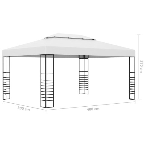  Altana ogrodowa z malowanej proszkowo stali, 4x3x2,7 m, biała Lumarko!