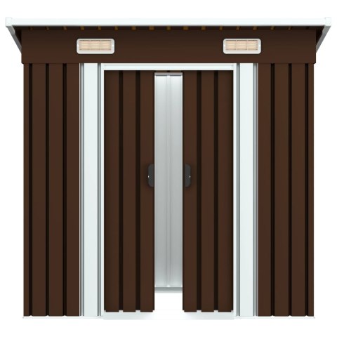  Szopa ogrodowa, brązowa, 194 x 121 x 181 cm, stalowa Lumarko!