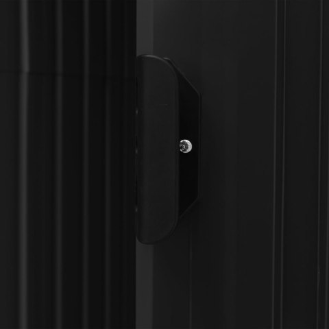  Szopa ogrodowa z regałem, antracytowa, 205x130x183 cm, żelazna Lumarko!