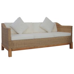  3-osobowa sofa z poduszkami, naturalny rattan Lumarko!