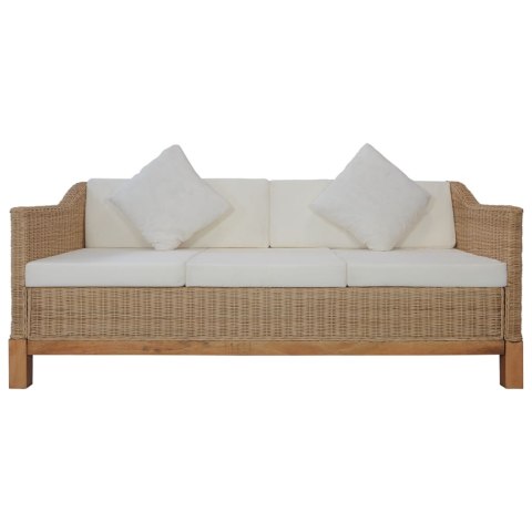  3-osobowa sofa z poduszkami, naturalny rattan Lumarko!