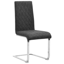  Krzesła stołowe, wspornikowe, 2 szt., czarne, sztuczna skóra Lumarko!