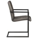  Krzesła stołowe, wspornikowe, 2 szt., szare, skóra naturalna Lumarko!