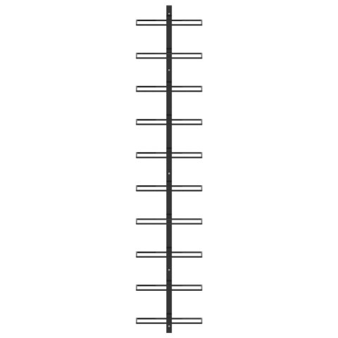  Ścienny uchwyt na 10 butelek wina, czarny, metalowy Lumarko!