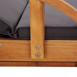 Lumarko Leżak z poduszką, lite drewno akacjowe