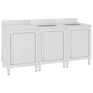  Szafka gastronomiczna ze zlewem, 180x60x96 cm, stal nierdzewna Lumarko!
