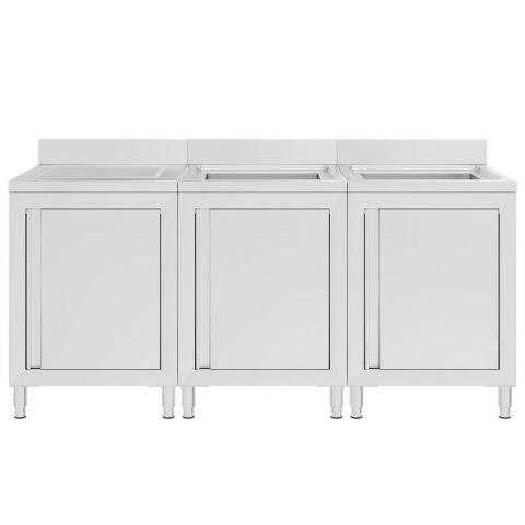  Szafka gastronomiczna ze zlewem, 180x60x96 cm, stal nierdzewna Lumarko!