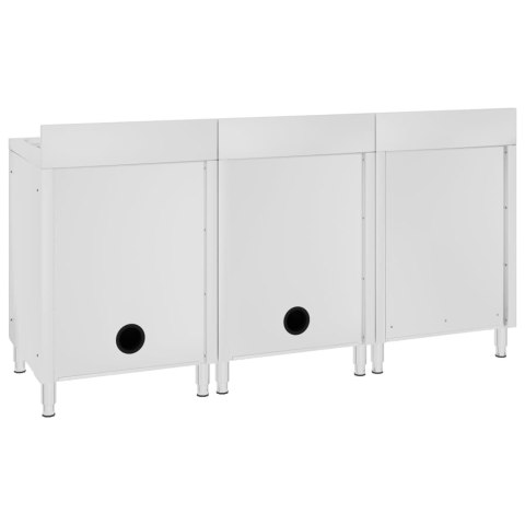  Szafka gastronomiczna ze zlewem, 180x60x96 cm, stal nierdzewna Lumarko!