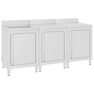  Szafka gastronomiczna ze zlewem, 180x60x96 cm, stal nierdzewna Lumarko!
