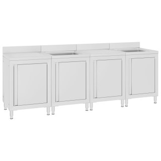  Szafka gastronomiczna ze zlewem, 240x60x96 cm, stal nierdzewna Lumarko!