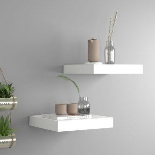  Półki ścienne, 2 szt., białe, 23 x 23,5 x 3,8 cm, MDF Lumarko!