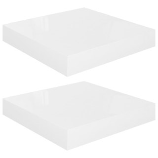 Półki ścienne, 2 szt., białe, wysoki połysk, 23x23,5x3,8cm, MDF Lumarko!