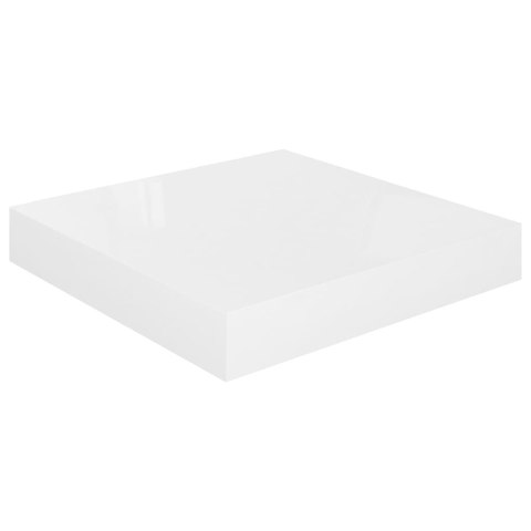  Półki ścienne, 2 szt., białe, wysoki połysk, 23x23,5x3,8cm, MDF Lumarko!