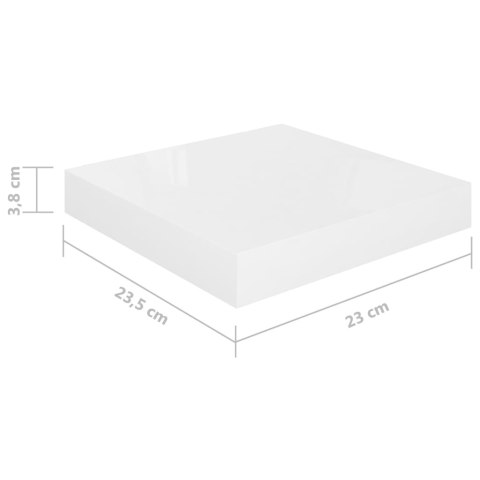  Półki ścienne, 2 szt., białe, wysoki połysk, 23x23,5x3,8cm, MDF Lumarko!