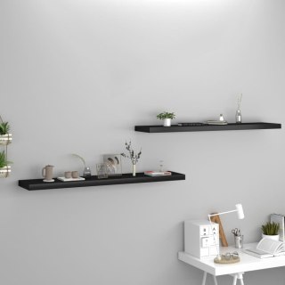  Półki ścienne, 2 szt., czarne, 120x23,5x3,8 cm, MDF Lumarko!