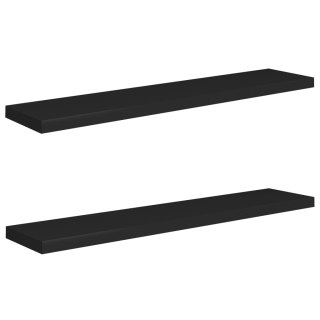 Półki ścienne, 2 szt., czarne, 120x23,5x3,8 cm, MDF Lumarko!