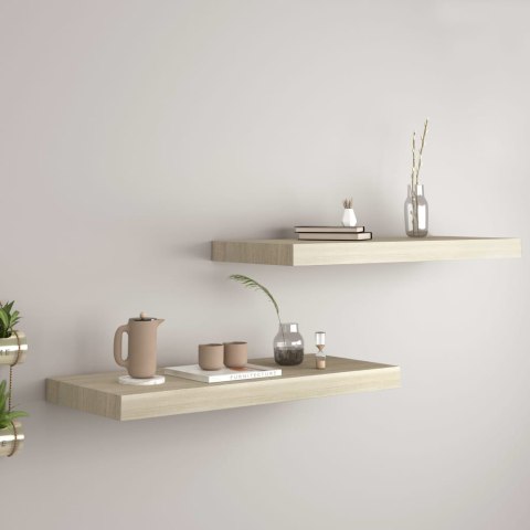  Półki ścienne, 2 szt., kolor dębowy, 60x23,5x3,8 cm, MDF Lumarko!