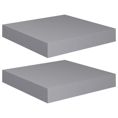  Półki ścienne, 2 szt., szare, 23 x 23,5 x 3,8 cm, MDF Lumarko!