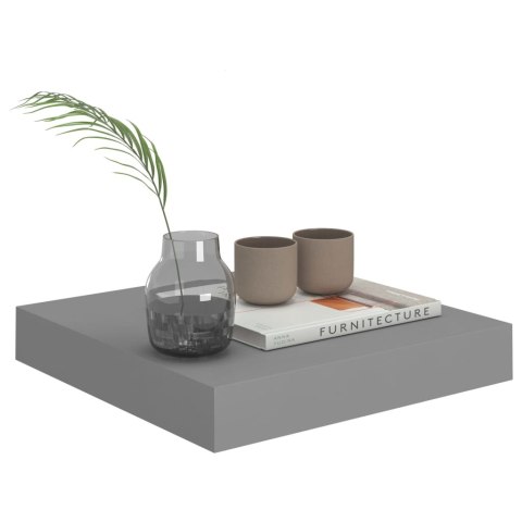  Półki ścienne, 2 szt., szare, 23 x 23,5 x 3,8 cm, MDF Lumarko!