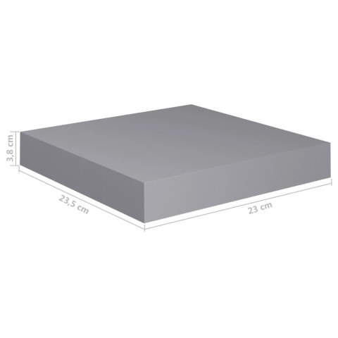  Półki ścienne, 2 szt., szare, 23 x 23,5 x 3,8 cm, MDF Lumarko!