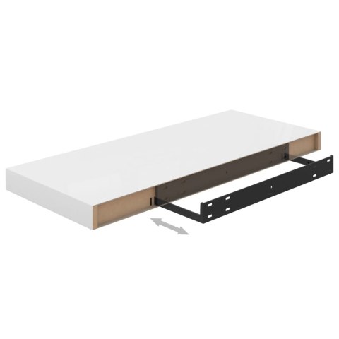  Półki ścienne, 2 szt., wysoki połysk, białe, 60x23,5x3,8cm, MDF Lumarko!