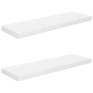  Półki ścienne, 2 szt, wysoki połysk, białe, 80x23,5x3,8 cm, MDF Lumarko!