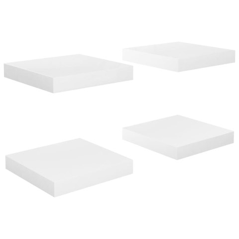  Półki ścienne, 4 szt., białe, wysoki połysk, 23x23,5x3,8cm, MDF Lumarko!