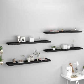  Półki ścienne, 4 szt., czarne, 120x23,5x3,8 cm, MDF Lumarko!